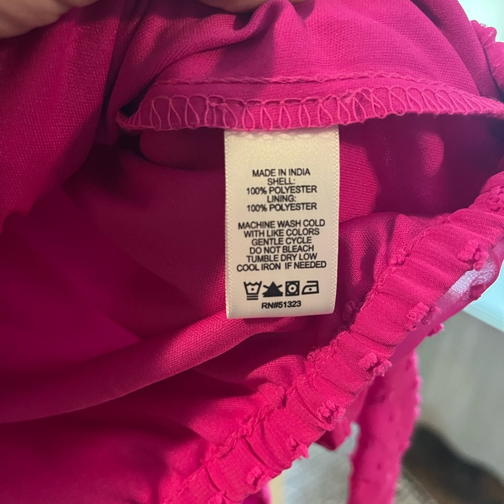CeCe Fuchsia Blouse with Ruffle Sleeves - Picture 4 of 4